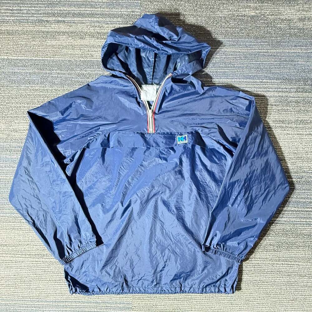 Vintage Helly Hansen Navy Blue Anorak Windbreaker Jacket